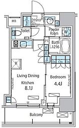 ParkAxis渋谷神山町 1LDKの間取図画像