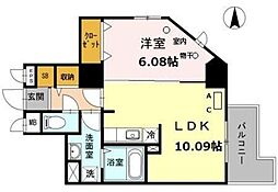 AREA385 1LDKの間取図画像