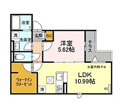 ルリアン綾瀬2 1LDKの間取図画像