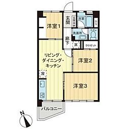 東陽町住宅 3LDKの間取図画像