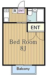 アサヒコーポ 1階1Kの間取り
