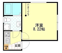 ノーブル四ツ木 3階1Kの間取り