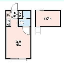 アレイン幸町 ワンルームの間取図画像