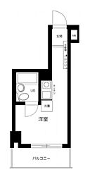 東急大井町線 旗の台駅 徒歩4分の賃貸マンション 5階ワンルームの間取り