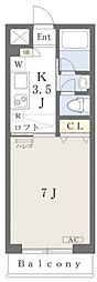 SS・Confort 3階1Kの間取り