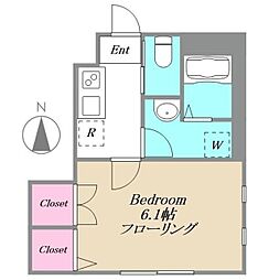 VIEBONHEUR 1Kの間取図画像