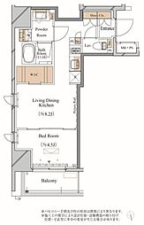 ブランシエスタ上野 11階1LDKの間取り