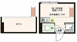 メゾン千住カルム 2階ワンルームの間取り