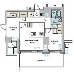 江東区深川2丁目マンション 2LDKの間取図画像