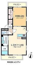 クヴァルチーラ奥戸 1LDKの間取図画像