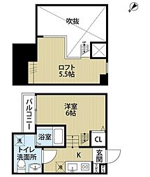 Belle Sweet 東所沢 1階ワンルームの間取り