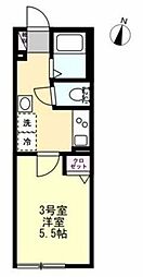 ベイルームヒルズ川崎 3階1Kの間取り