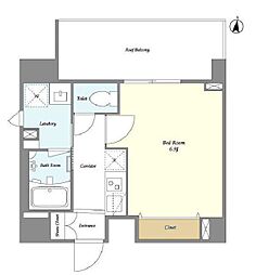 ラクラス中野富士見町 4階1Kの間取り