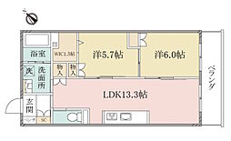 (シニア限定)へーベルヴィレッジ西千葉春日～ヘーベルVill 2LDKの間取図画像