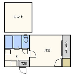 サンシャイン井尻 1Kの間取図画像