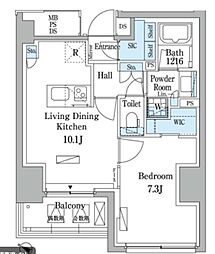PARKAXIS赤坂山王 1LDKの間取図画像
