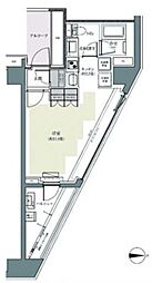 パークハウス東中野リヴゴーシュ 3階ワンルームの間取り