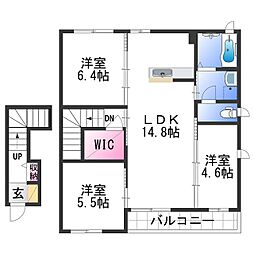 メゾンクレール 3LDKの間取図画像