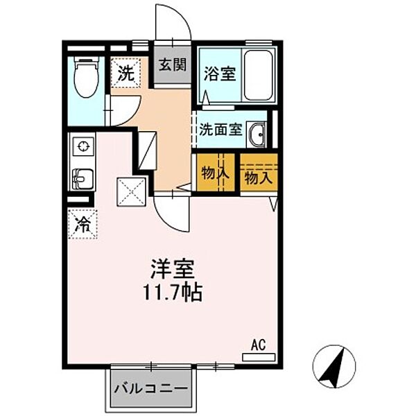 エクセル東合川 106｜福岡県久留米市東合川２丁目(賃貸アパート1R・1階・29.70㎡)の写真 その2