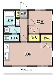 ウイングイーストG 1LDKの間取図画像