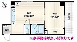 フレール西船橋 1LDKの間取図画像