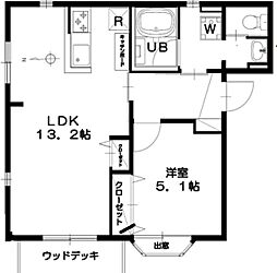ハイム祖師谷 1階1LDKの間取り