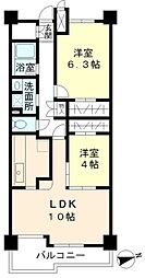 グリーンヒルズ目白 6階2LDKの間取り