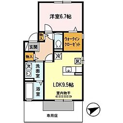 ラパン久宝寺A 1LDKの間取図画像