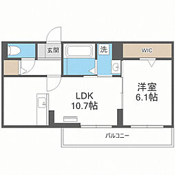 フロイデ仲原 1LDKの間取図画像