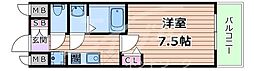 アドバンス北大阪フィーノ 1Kの間取図画像