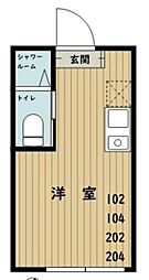 ＧｒａｎｄＳｔｕｄｉｏ大泉学園 1階ワンルームの間取り