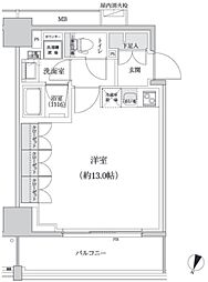 パークハビオ渋谷本町レジデンス ワンルームの間取図画像