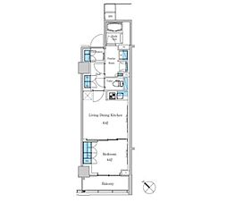 パークアクシス滝野川ラブリーズ 1LDKの間取図画像