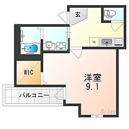 南海線 高石駅 徒歩7分の賃貸アパート 2階1Kの間取り