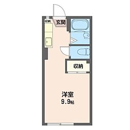 クオーレ玉川学園I 1階ワンルームの間取り