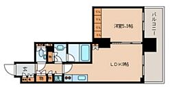 クオリア南麻布 3階1LDKの間取り