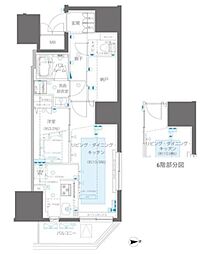 ＺＯＯＭ信濃町 8階1LDKの間取り