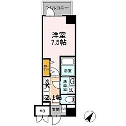 TRELUCE横濱関内 1Kの間取図画像