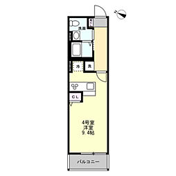 川崎市宮前区宮前平1丁目アパート ワンルームの間取図画像