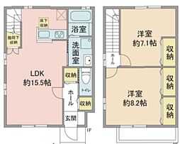 ラペルラ 1階2LDKの間取り