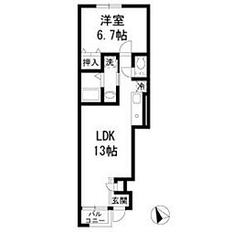 パールオハナ 1LDKの間取図画像