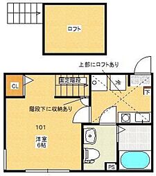 ドビー・ゴート大和 1Kの間取図画像