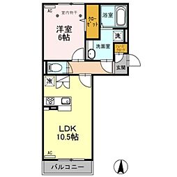 ロイジェントパークス レイクタウン III K 3階1LDKの間取り