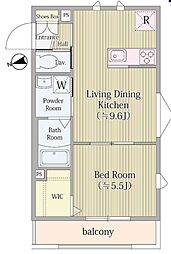AIFLATMEJIRO 1LDKの間取図画像