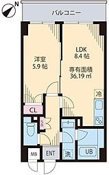 アファンガーデン 1LDKの間取図画像