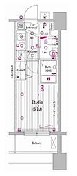 グランド・ガーラ代々木参宮橋 1Kの間取図画像