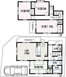 溝沼3丁目貸家 1階4LDKの間取り