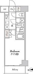 MYRIARESIDENCE浅草橋 1Kの間取図画像