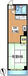 アネックス小林 1DKの間取図画像