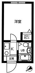 コーポ稔 ワンルームの間取図画像